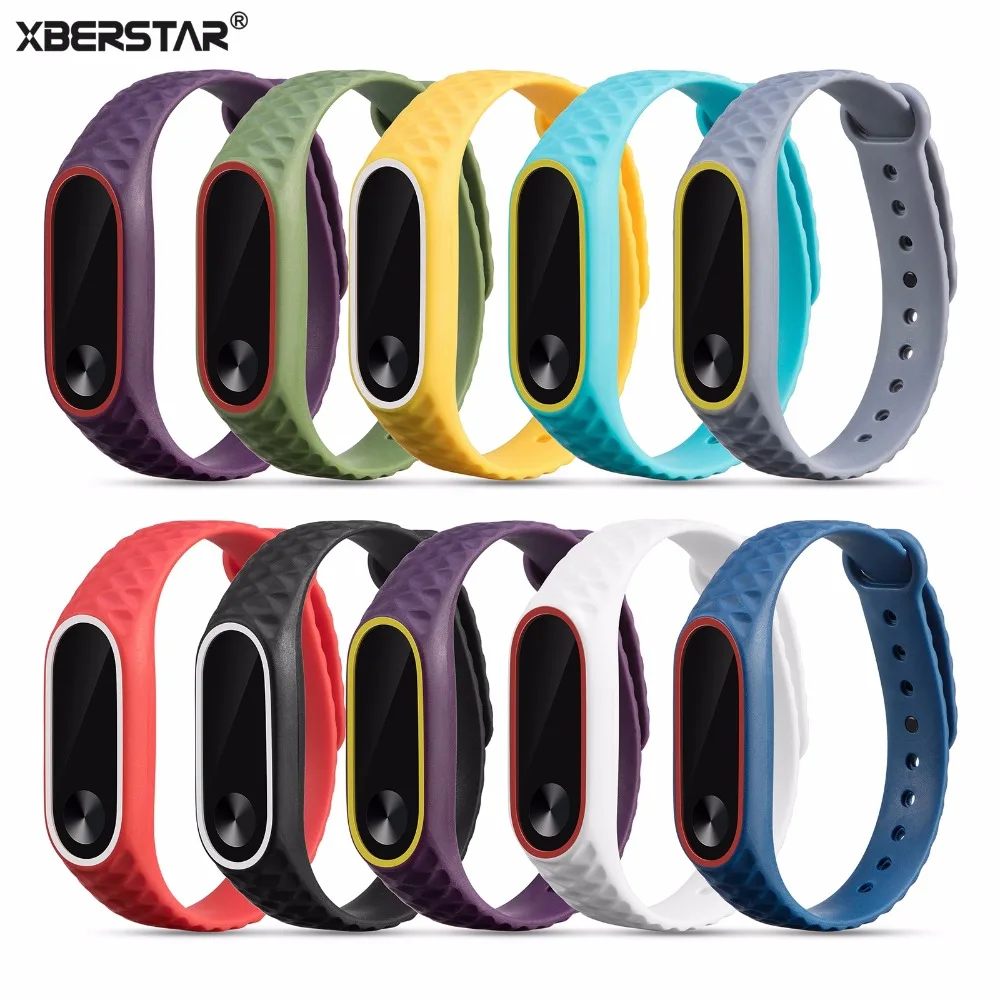 Спортивный силиконовый браслет XBERSTAR ремешок для часов XIAOMI MI band 2 трекер ремешки