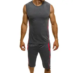 Litthing 2019 летний мужской спортивный костюм наборы мужские s 2 шт без рукавов топы и шорты спортивные комплекты Бодибилдинг Спортивная Одежда
