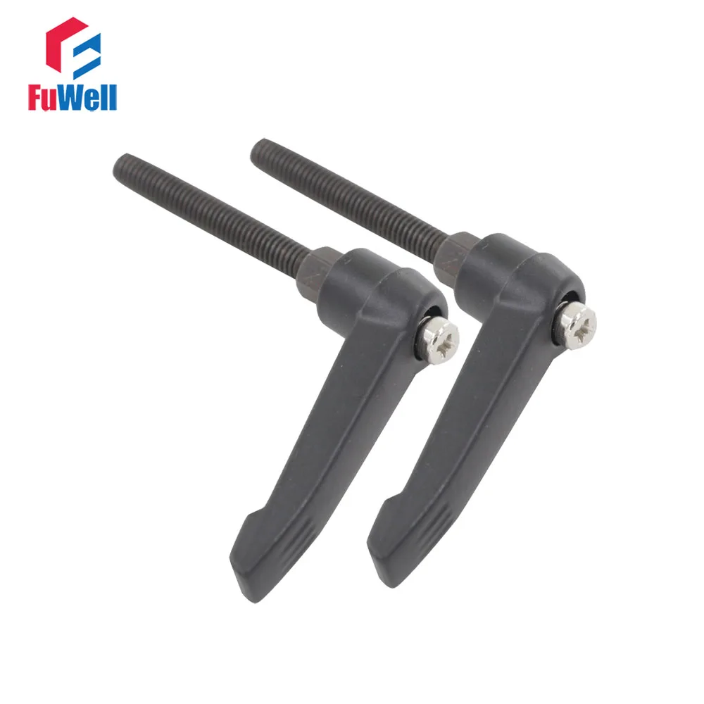 

2pcs M8 x 55mm Thread Black Adjustable Handle Free Shipping 8mm Thread Diameter 55mm Thread Length Clamping Handle