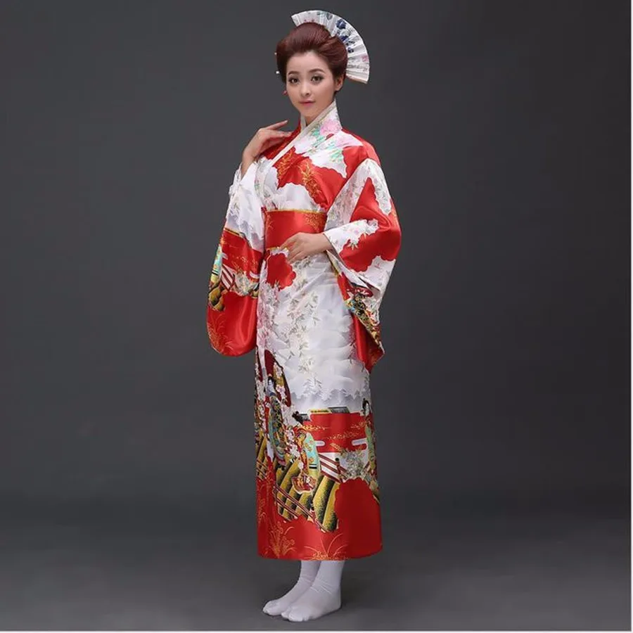 Лидер продаж Голубое озеро японский национальный для женщин кимоно юката с Оби традиционное вечернее платье новинка Хеллоуин костюм один