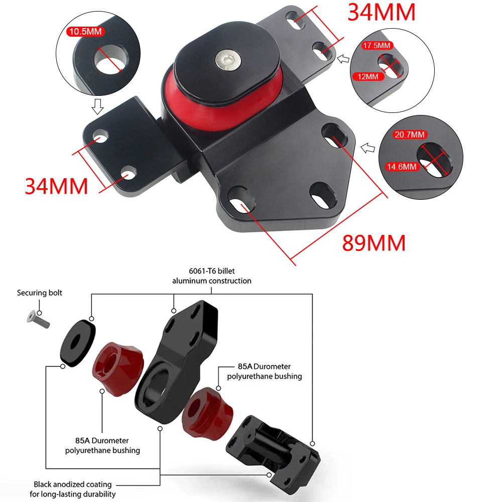 Soporte de transmisión de motor VR-Drivetrain hueso de perro para Volkswagen Jetta Golf VII escarabajo 2,0 Gti Audi A3 1,8 T 2,0 T VR-TSB04
