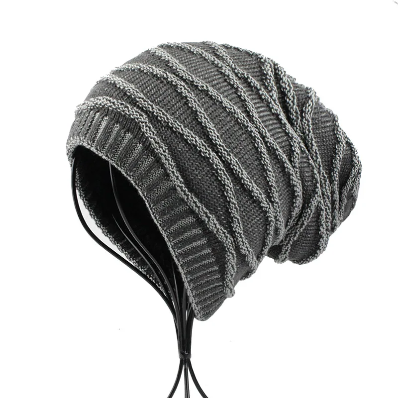 [FETSBUY] зимняя мужская шапка теплый шерстяной вязаный прочная чашка женские двухслойные широкий берет-Боб толстые черепа хип хоп Muts Gorros 18008