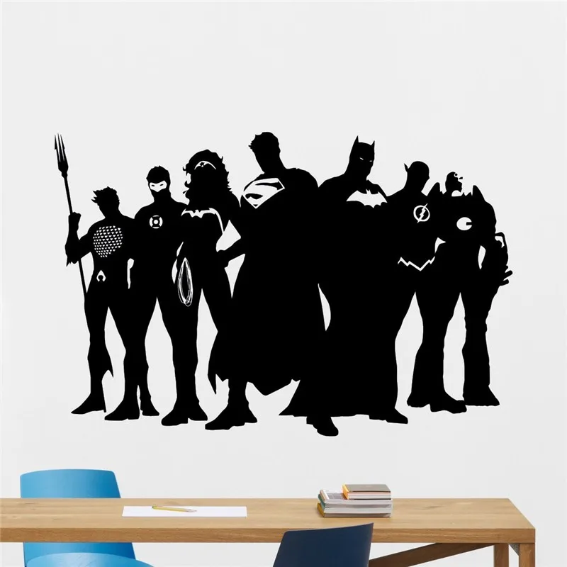 Супергерой наклейка на стену Marvel DC Comics виниловая наклейка Супермен Бэтмен виниловая наклейка на стену украшение дома