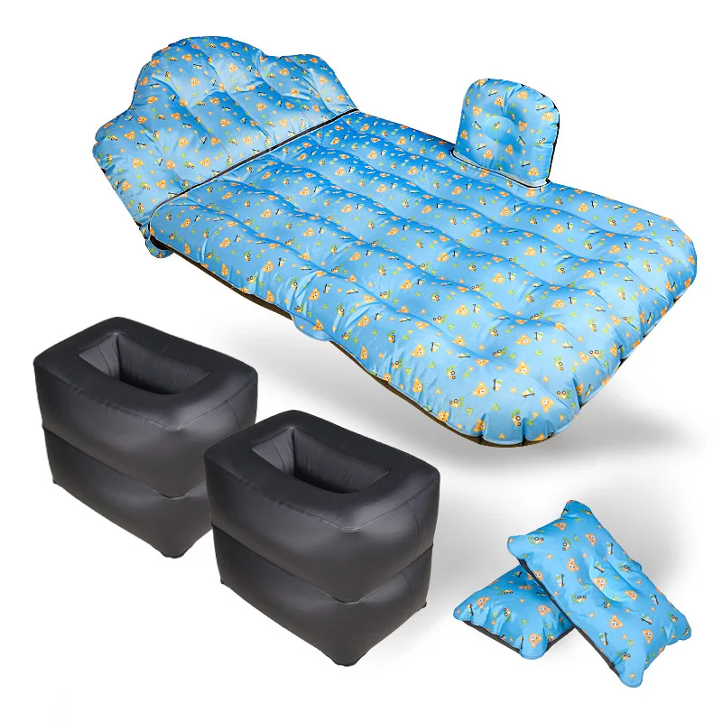 Wave pattern comes with a head gear SUV rear seat inflatable bed flocking moisture-proof camping mattress comfort Car Travel Bed