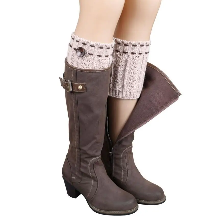 

Winter Women's Boots Soft Thicken Warm Knitted Leg Warmers Socks Women Casual Solid Boot Cuffs Cover Calentadores Piernas #YL5