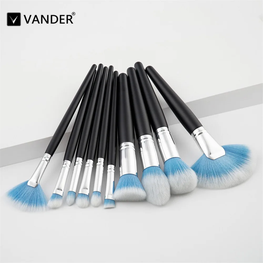 10PCS/set Powder Foundation Makeup Brushes Set Pro Eye Shadow Eyebrow