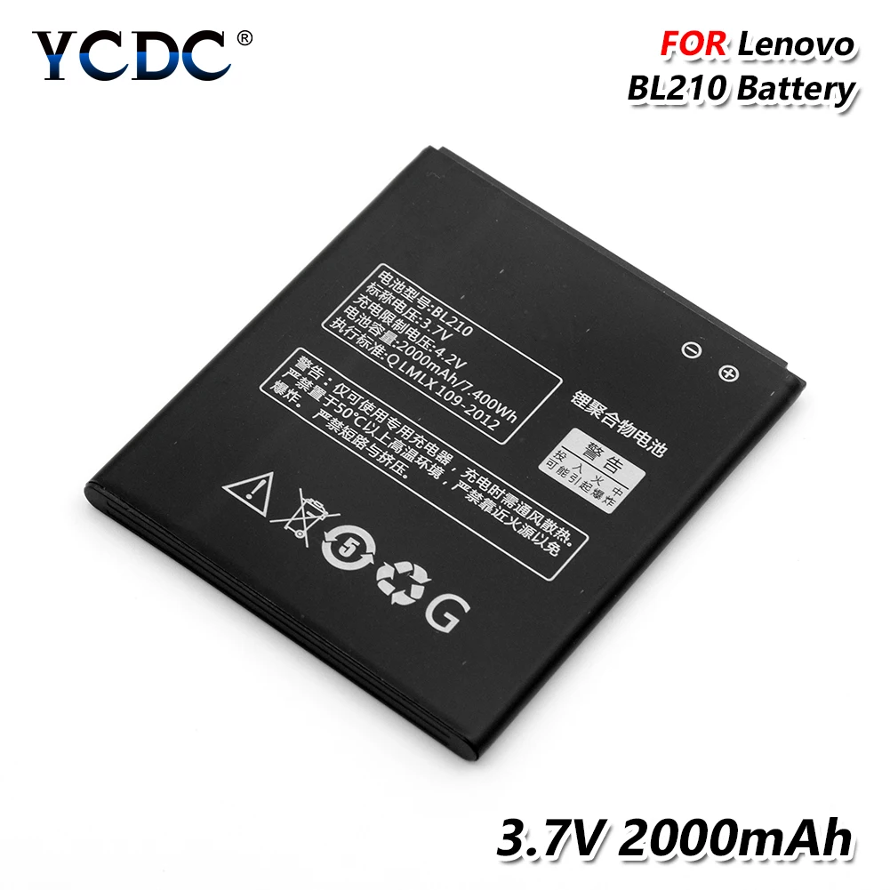 

3.7V 2000mAh BL210 Li-ion Phone Battery BL 210 For Lenovo S820 S820E S650 S658T A606 A536 A750E A770E A656 A766 A658T A828T
