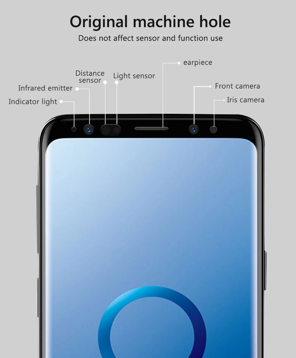 !ACCEZZ Curved Coverage Tempered Glass Film For Samsung S8 S9 Plus Note 8 Anti-fingerprint Protector Screen Front Clear Films (5)