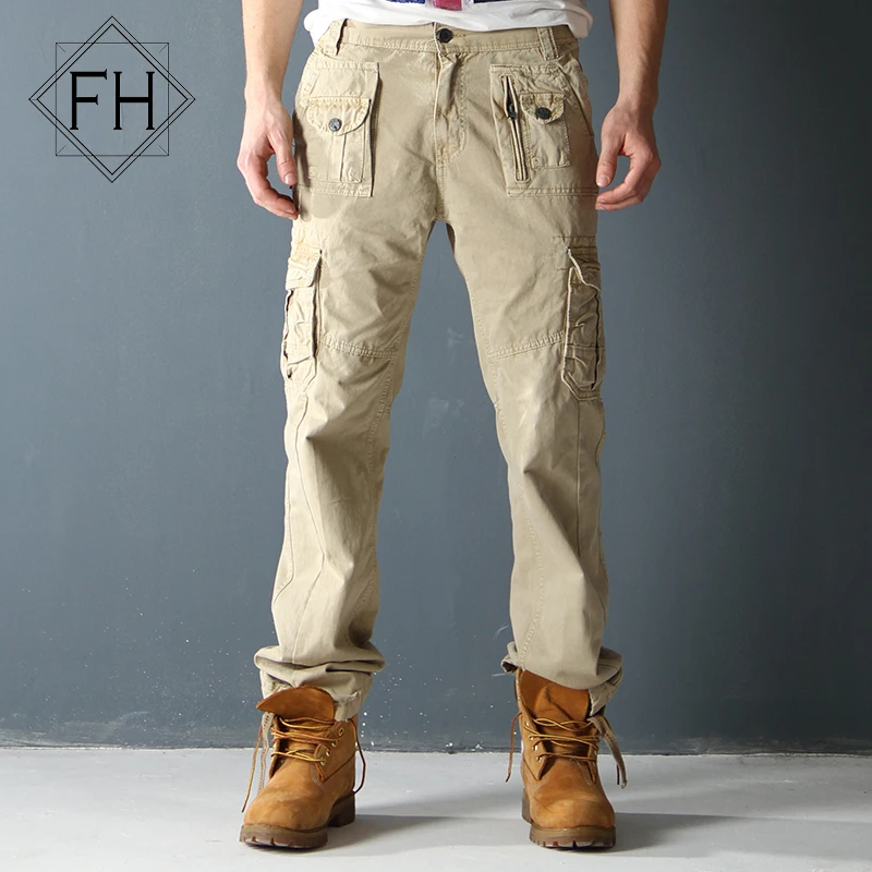 FUHAO Trousers Men Army Cargo Pants Brand Multi Pocket