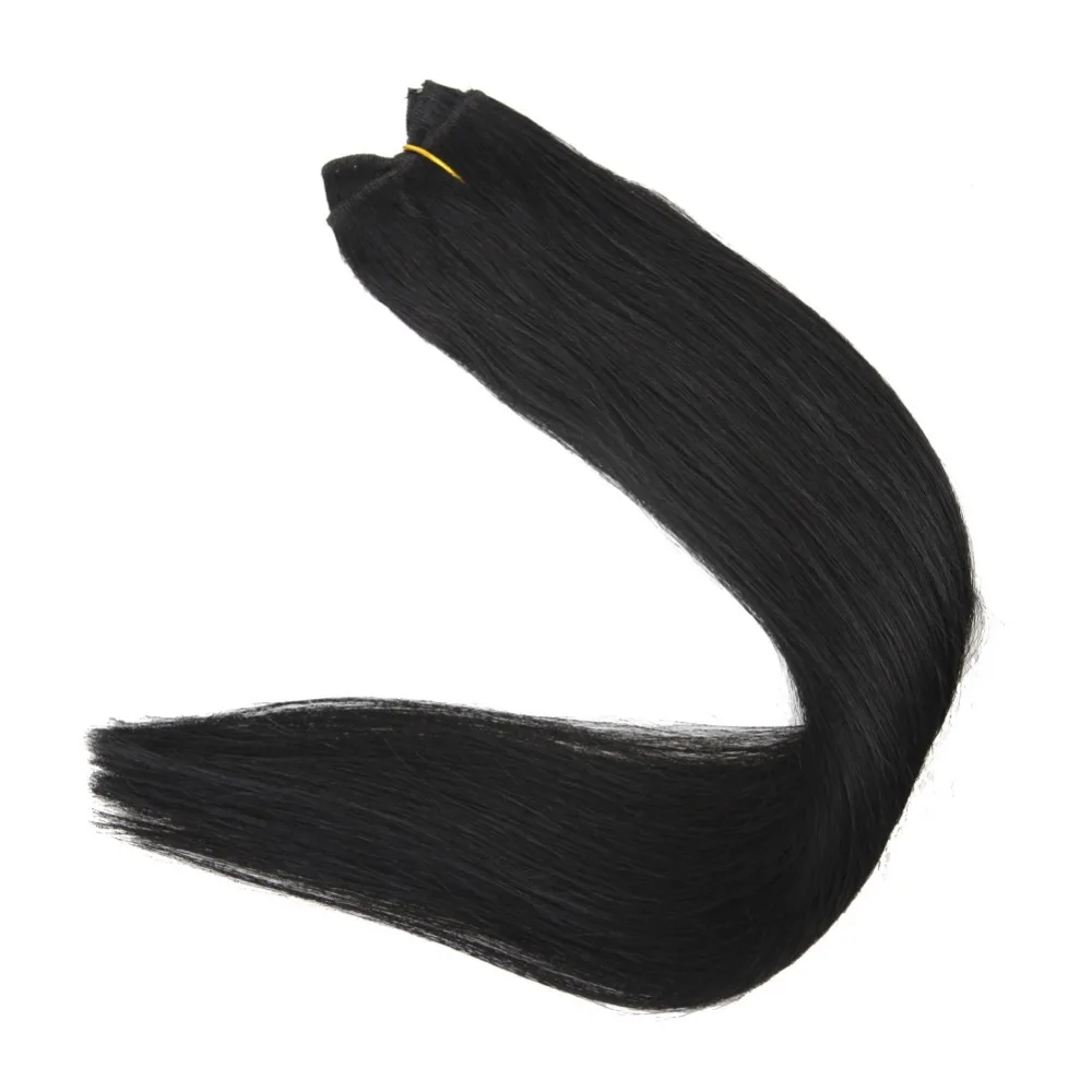 

Full Shine Fish Line Hair Extensions Sewing Ribbon Remy Hair Extensions One Piece Solid Color Double Weft Hair Weaving Hair