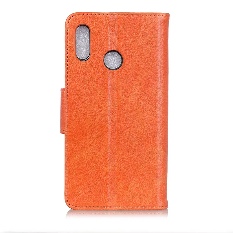 For Huawei P Smart 2019 Leather Case for 6.2'' Huawei P Smart 2019 Phone Nappa Leather Wallet Case with Card Slot Folding Stand 1