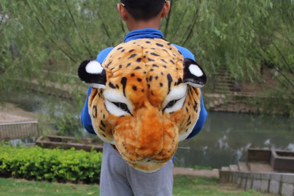 Mochila de Pelúcia Escolar de Animais para Casal Tiger Lion Head Mochila Feminina Engraçada 3d 47 High Quality Bolsas e Malas