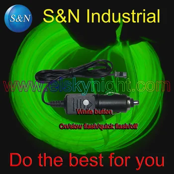 

DC12V cigar plug el wire controller/driver/inverter+3meter Kelly el wire with skirt /flat edge for car decoration free shipping