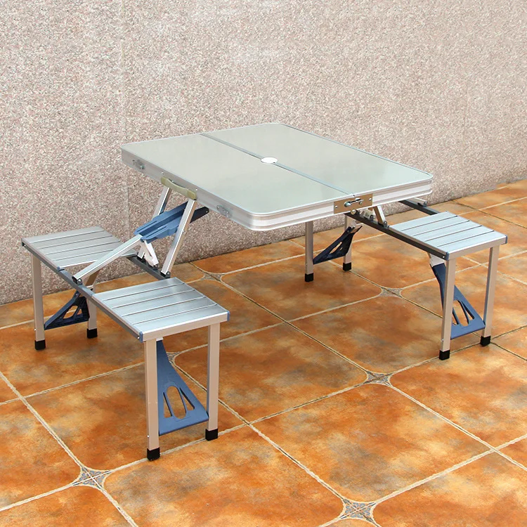 

Conjoined Fold Tables And Chairs Aluminium Alloy Stall Exhibition Table Barbecue Activity Exhibition And Sale Promotion