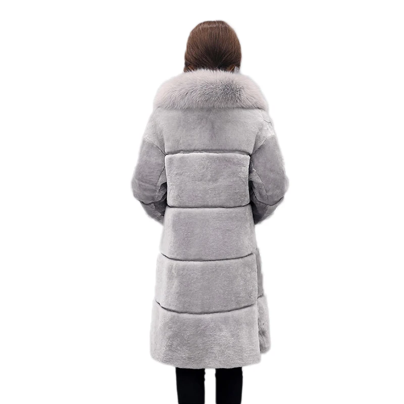 Les Fourrure Imitation Tondre Manteaux De Renard Fausse Femmes gris Moyen L'excellence Nouvelle Noir 2017 Moutons Hiver Veste En tO0IIA
