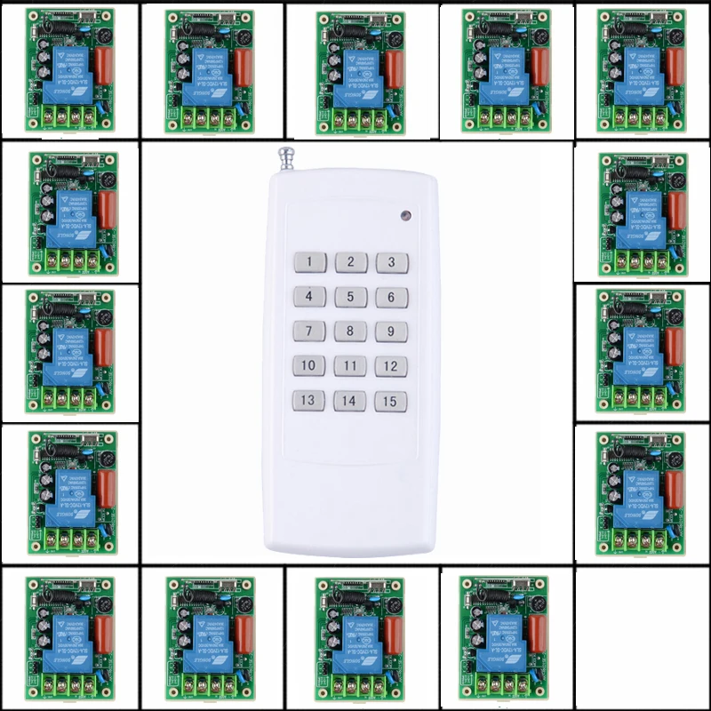 

220V 15CH 30A Relay RF Wireless Light Switch Wireless Remote Control Switch Transmitter/ Radio Receive Controller supplier