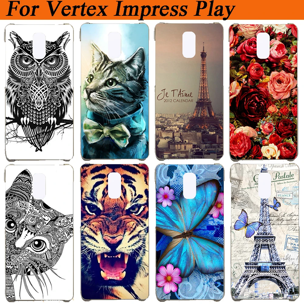 

Vertex Impress Play Case Cover Silicon Wolf Tiger Owl Eiffel Towers Pattern Painted Soft Tpu Case For Vertex Impress Play Cover