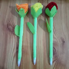 240 шт./партия, креативная новинка, плюшевая ручка с цветами розы/Шариковая ручка/канцелярские принадлежности/Офисные и Школьные шариковые ручки