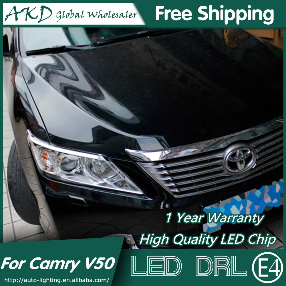 AKD автомобильный Стайлинг светодиодный DRL для Toyota Camry V50 2012- Camry Eye Brow светильник Светодиодный Внешняя лампа сигнальные аксессуары для парковки