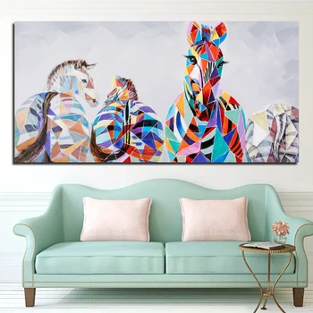 

1 Piece Animal Painting Coloring Zebra Wildlife Wall Pictures For Living Room Canvas Print Posters Cartoon Picture Unframed