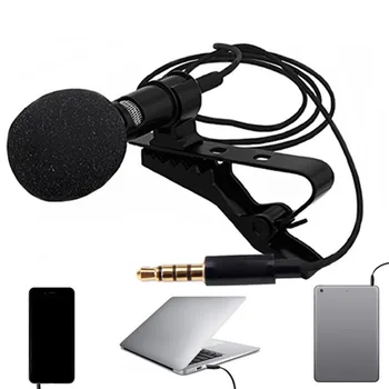 

Mni Lavalier Microphone Wired PC Laptop ComPEter Smartphone Internet Live Broadcast Singing Mike