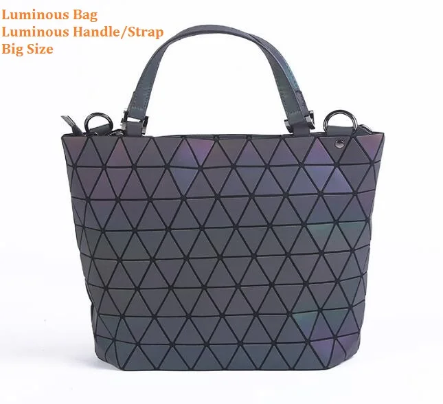 Maelove яркие сумки для женщин, геометрические латтические блестки, зеркальные, простые складные сумки, повседневная сумка-тоут, голограмма - Цвет: luminous big