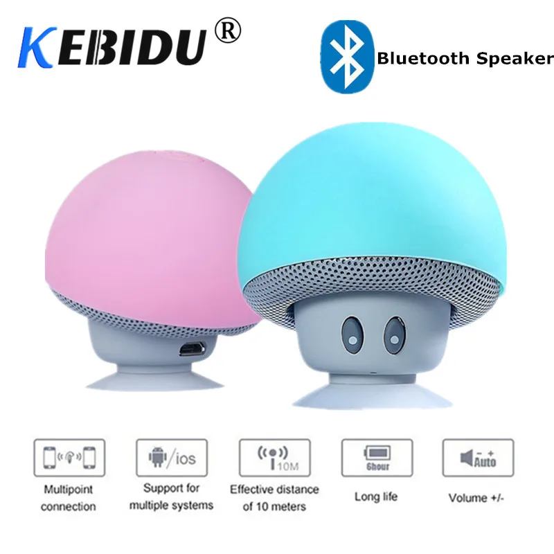 Беспроводной Bluetooth мини динамик kebidu водонепроницаемый силиконовый присоска