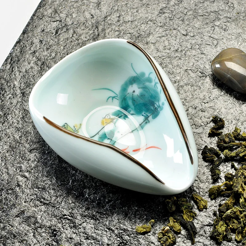 Цзиндэчжэнь ручная роспись винтажный узор керамический чайный держатель для китайского фарфора чайные наборы кунг-фу ча он домашние чайные ложки