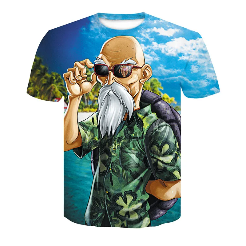 

New Arrival Funny Master Roshi 3d T Shirt Summer Hipster Short Sleeve Tee Tops Men/Women Anime Dragon Ball Z T-Shirts Homme