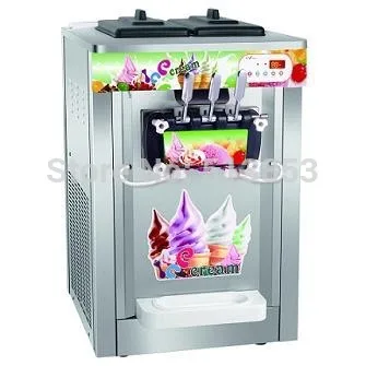 110V/60Hz,Stainless Steel, Rainbow Ice Cream Machine Soft Serve Sundaes machine, 22~25 liters/hour