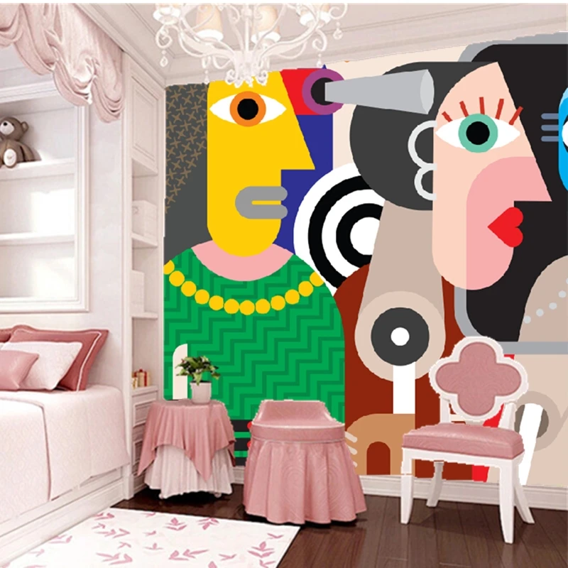 Настенные водонепроницаемые обои на заказ Мультяшные абстрактные женские