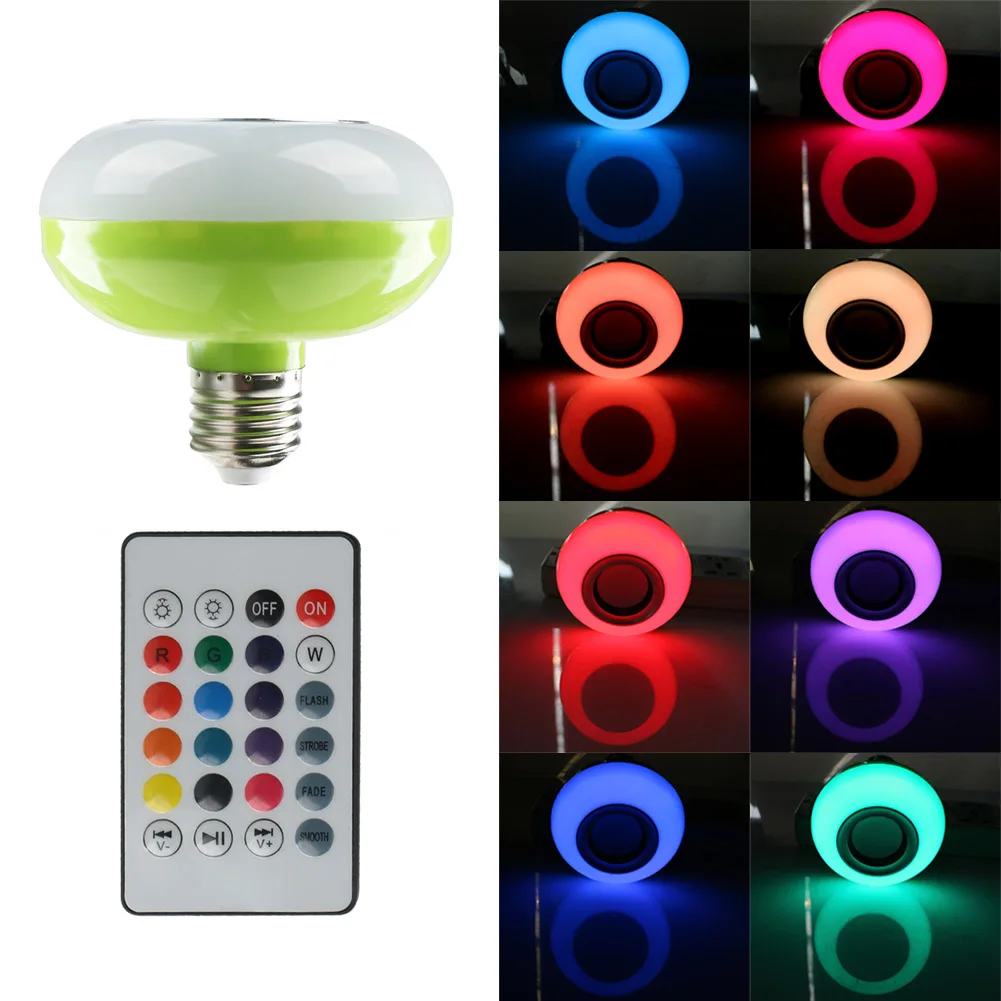 1 шт. мини E27 LED RGBW RGB Беспроводная Bluetooth светодиодная лампа аудио колонка умная