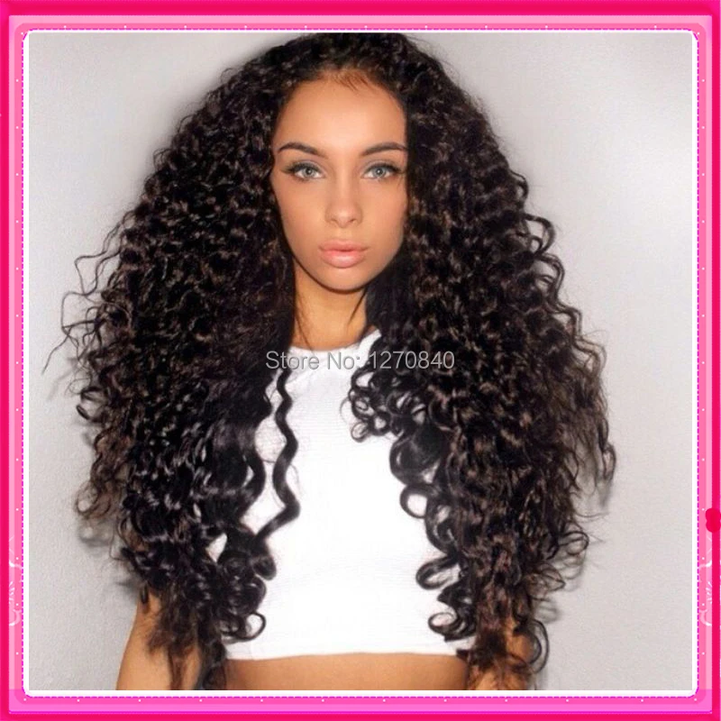 

2016 New Heavy Density Lace Front Wigs 200% Density Glueless Lace Front Wigs Loose Curly With Babyhair For Black Women 200%