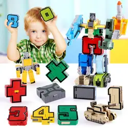 Робот кирпичи 10 в 1 творческий сборки развивающие экшн-фигура трансформера номер строительный блок модель автомобиля для детей игрушки