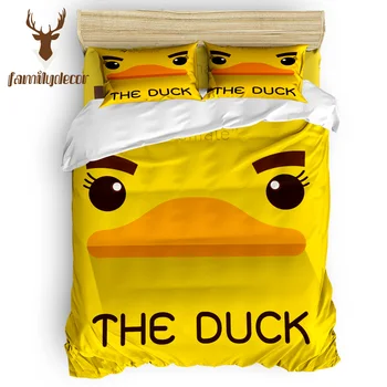

Family Decor Cartoon Little Yellow Duck Bedding Sets Duvet Set Covers George Washington's Birthday 4 Pcs Comforter Cover Set