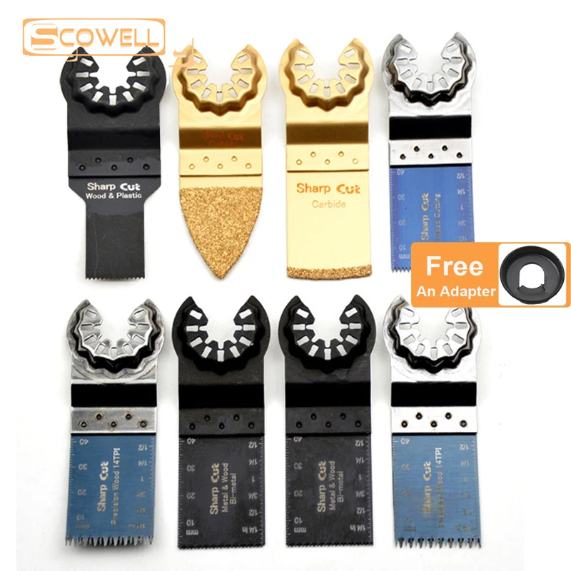 

30% Off 8 pcs mixed Oscillating Saw Blades Starlock Multimaster Power Tools Saw Blades Plunge Carbide Cutting Saw Blades