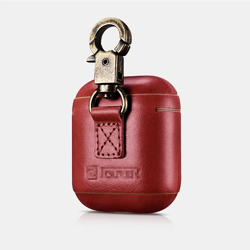 Чехол для наушников Apple airpods кожаный ремешок с кнопками чехол аксессуары защитный