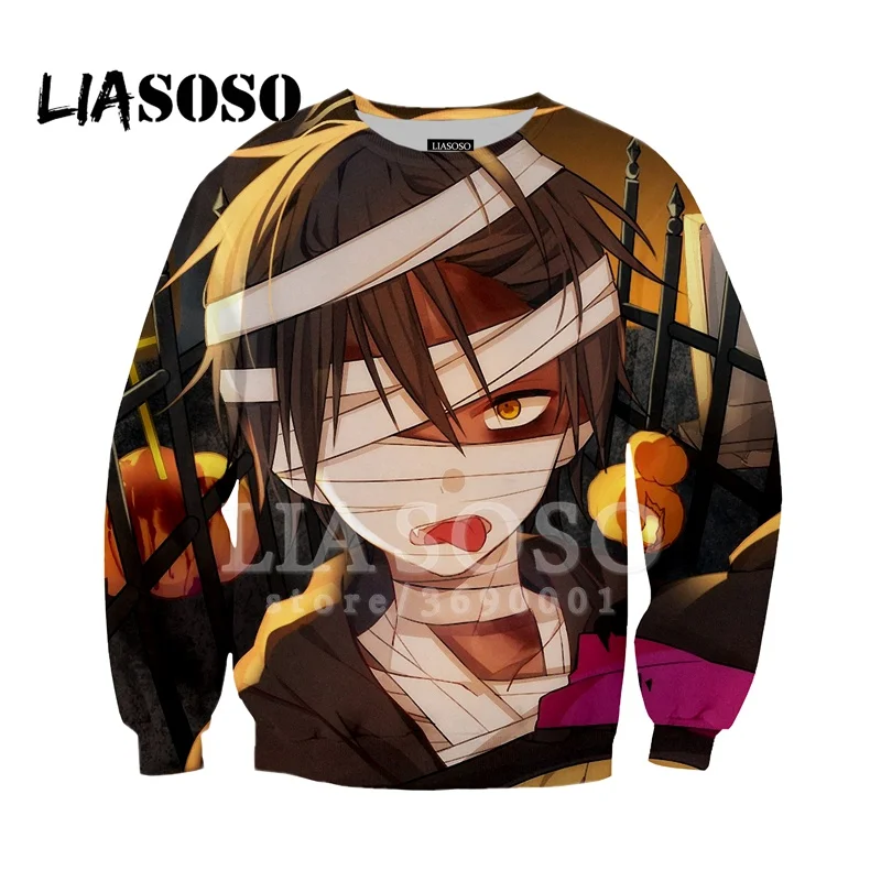 

LIASOSO New Sweatshirt Harajuku Hoodies 3D Print Anime Angels of Death Men Women O-neck Pullovers Long-sleeve Good quality X1303