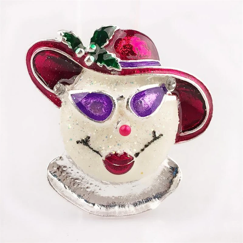 Lovely Snowman Style Christmas Brooches For Women Enamel Brooch Jewelry
