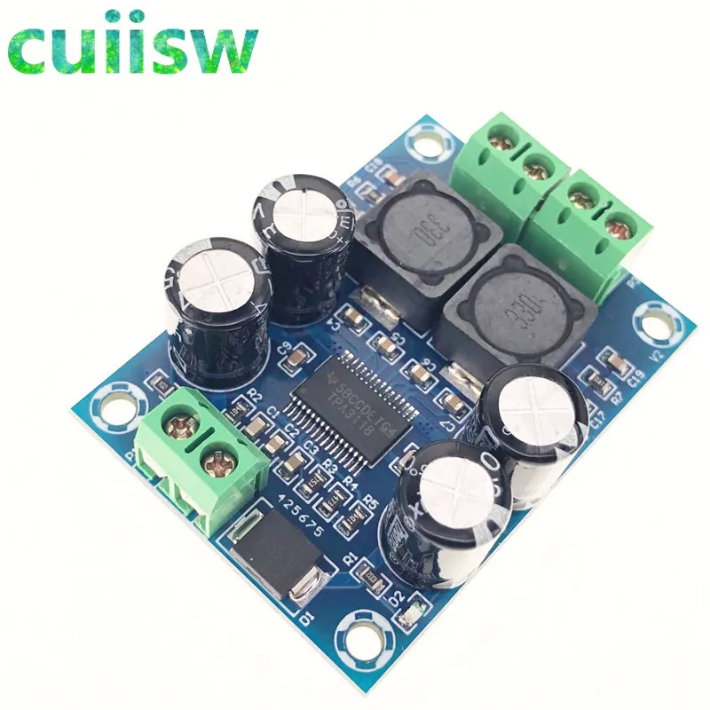 

TPA3118 Digital Audio Amplifier Board Class D 60W Mono Amplifiers Module DC10-24V 2-6ohm Home Theater Sound System