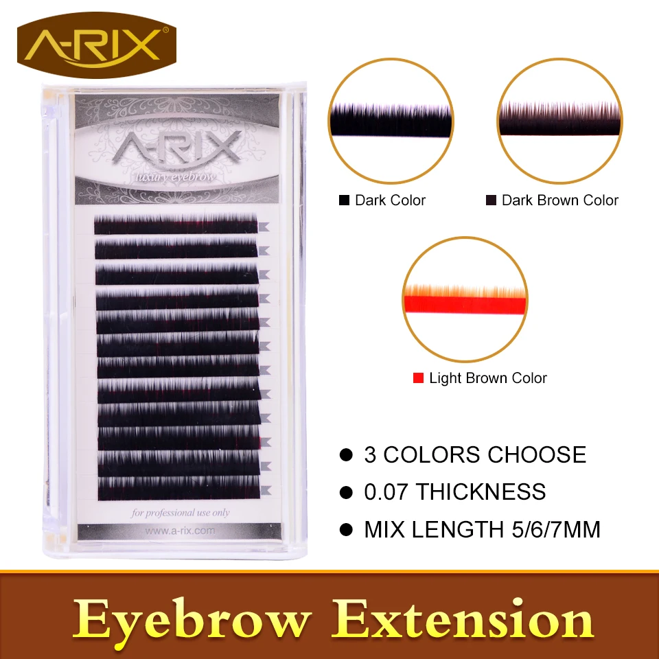 2016 New Arrial 0 07 Eyebrow Extension False Mink Eyebrow black light brown dark brown dark