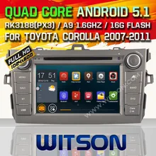 WITSON Android 5.1 CAR DVD GPS for TOYOTA COROLLA car dvd Capacitive touch screen Qual-core 16GB Rom+Free Shipping+GIFT