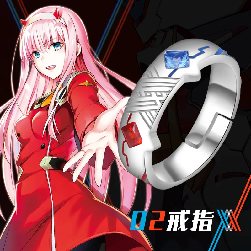 Аниме Darling in the franxx 02 Zero Two Fashion Кольца из серебра 925 пробы кольцо стерлингового