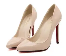 2016 Brand Nude High Heels Red Bottom Pumps Pointed Toe font b Party b font Bridal