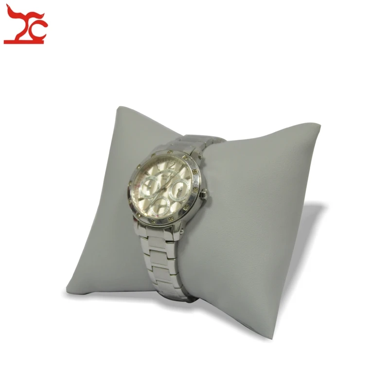 

Free Shipping Jewelry Display Cushion Grey Leatherette Watch Bracelet Organizer Storage Pillow Cushion Holder Stand Medium