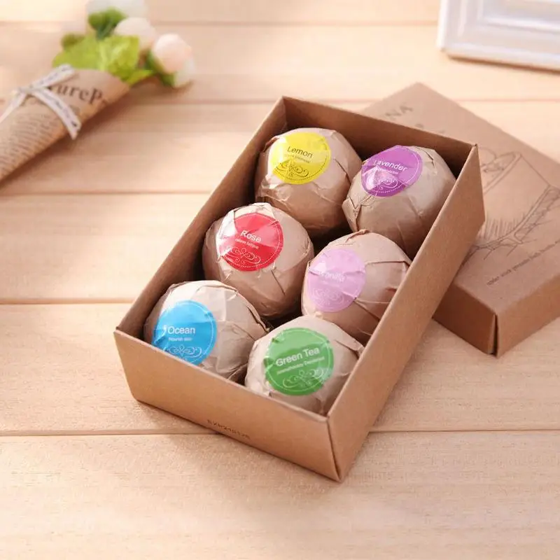 

6pcs Organic Bath Salt Body Essential Oil Bath Ball Natural Bubble Bath Bombs Ball Skin Whiten Relax Stress Relief Shower Bombs