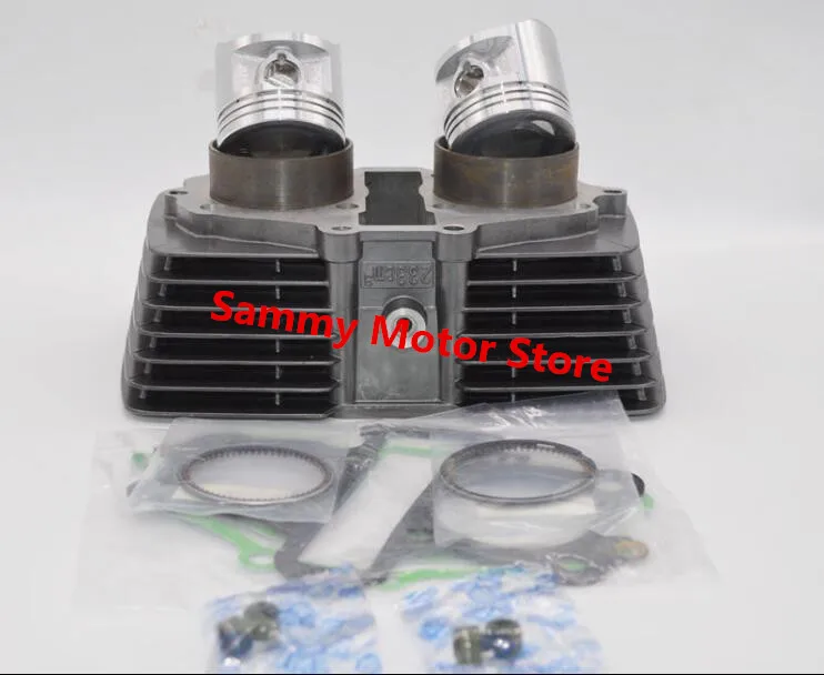 CA250 Small Fins Two Dual 53MM Motorcycle Cylinder Kits With Piston And