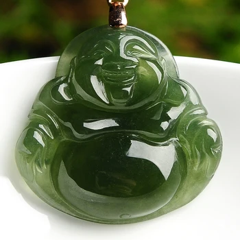 

Authentic Burma jade a cargo Jade Buddha Pendant natural smile ice oil Huang Fei Buddha male female models jade jade pendant
