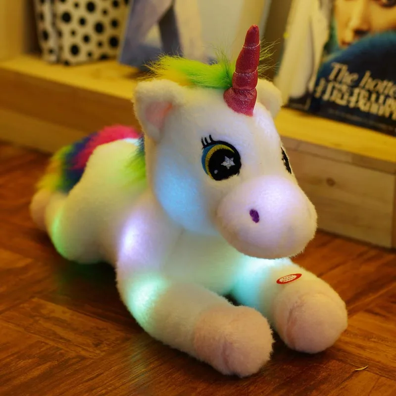 Nooer светодиодный светильник ing Единорог плюшевая игрушка мягкий мигающий Unicornio плюшевая кукла для детей Рождественский подарок на день рождения