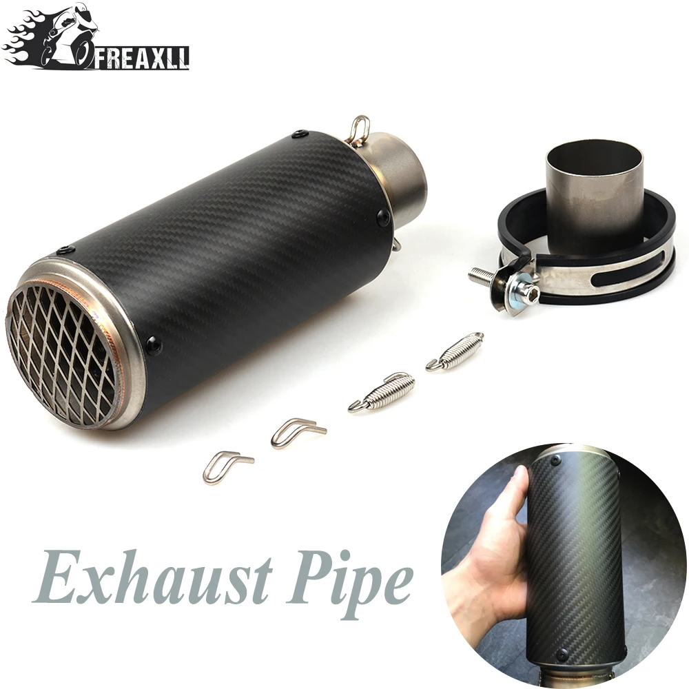 

Universal Motorcycle Exhaust Pipe Scooter Modified Carborn Firber Muffler exhaust pipe For Suzuki Kawasaki Fit Most Motorbike